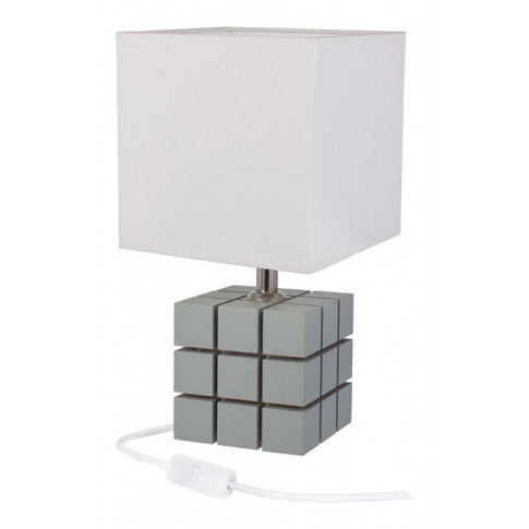 Szara lampka nocna z abażurem kostka Rubika S230-Revila
