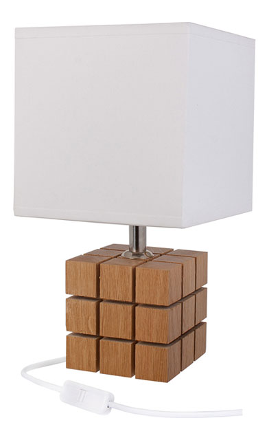 Nowoczesna lampka nocna kostka Rubika z drewna S230-Revila