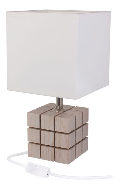 Drewniana lampka nocna kostka Rubika z abażurem S230-Revila