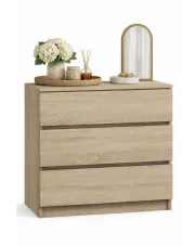 Mała komoda z 3 szufladami dąb sonoma - Gepetto w sklepie Edinos.pl