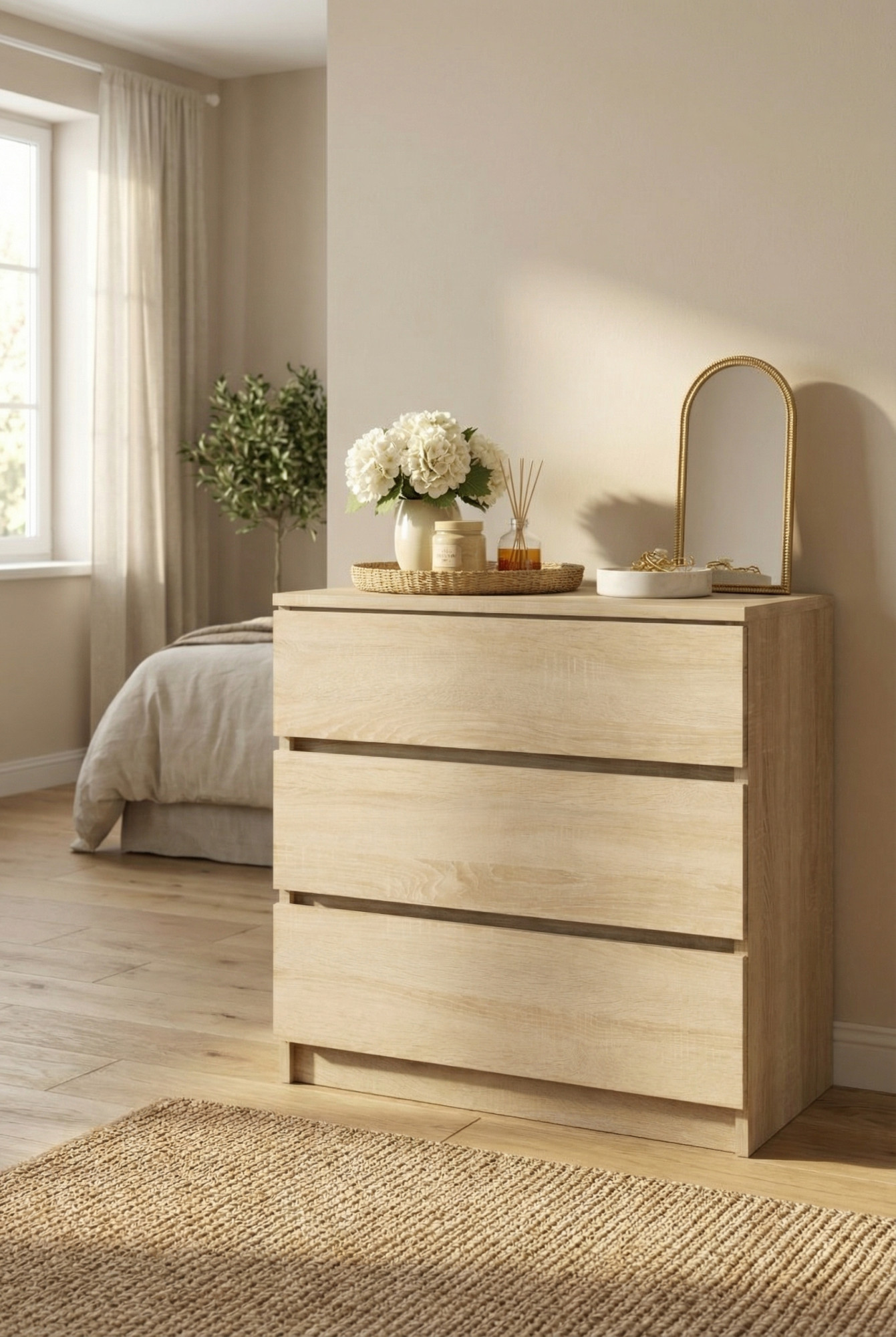 Aranżacja wnętrza z komoda dab sonoma Gepetto