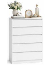 Biała wysoka komoda do przedpokoju z szufladami - Selis w sklepie Edinos.pl