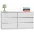 Biała komoda z 6 szufladami - Berta 120 cm