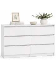 Nowoczesna biała komoda 140 cm z szufladami - Berta 2X w sklepie Edinos.pl