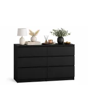 Czarna komoda z szufladami - Berta 120 cm w sklepie Edinos.pl
