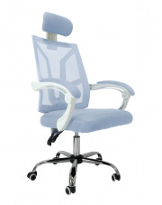 Biało-szare krzesło biurowe - Roiso w sklepie Edinos.pl