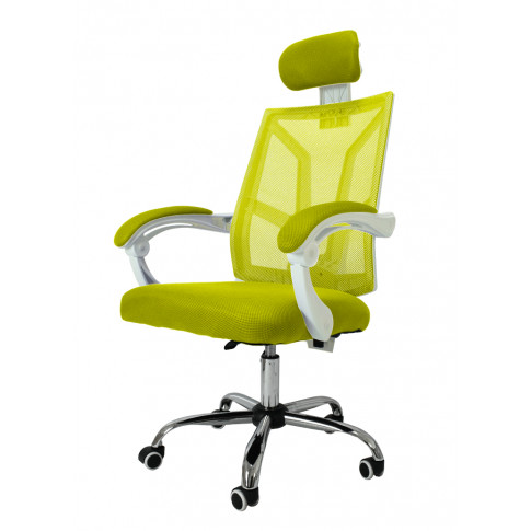 Nowoczesny biało-zielony fotel biurowy Roiso