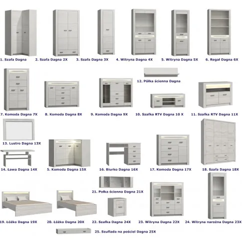 Kolekcja mebli Dagna w kolorze kraft biały