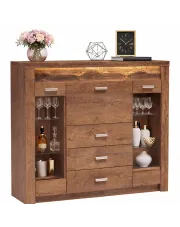 Komoda z barkiem i witryną jesion jasny - Filin 9X w sklepie Edinos.pl