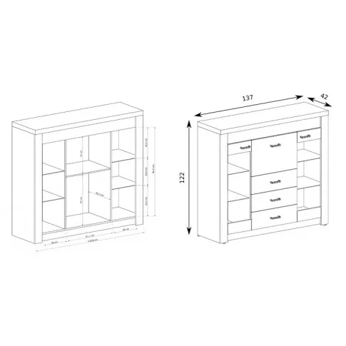 wymiary komody Dagna 9X