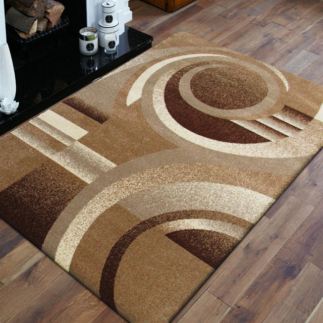 Kremowy nowoczesny dywan Pertis prostokątny