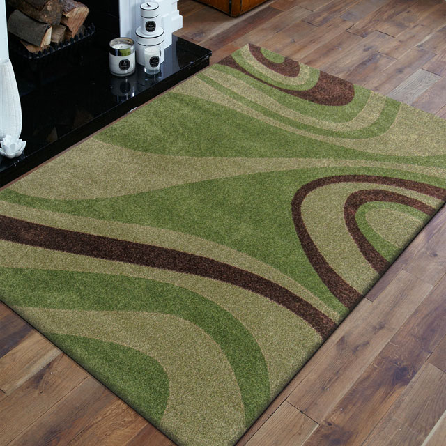 Zielony nowoczesny dywan Pertis do salonu i sypialni