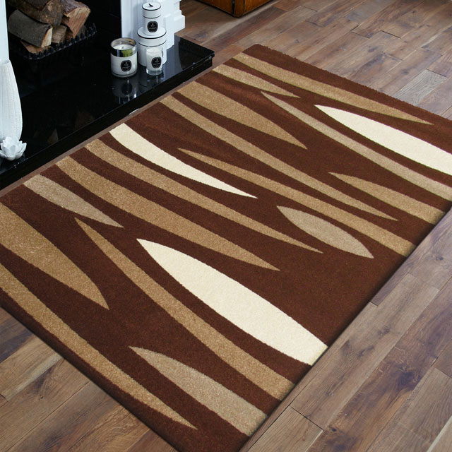 Brązowy nowoczesny dywan Pertis do salonu i sypialni