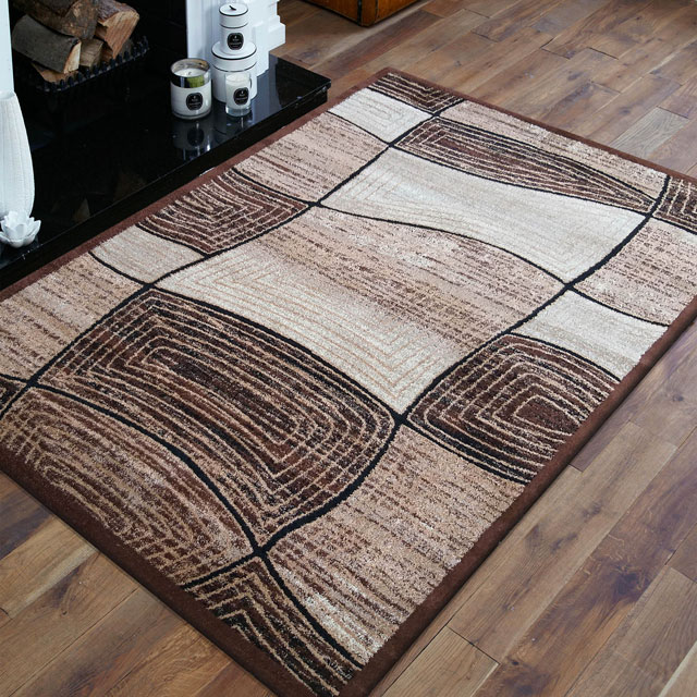 Brązowy prostokątny dywan Pertis w 7 rozmiarach