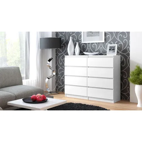 Zdjęcie biała komoda w minimalistycznym stylu Lirena 2X 140 cm | Edinos.pl