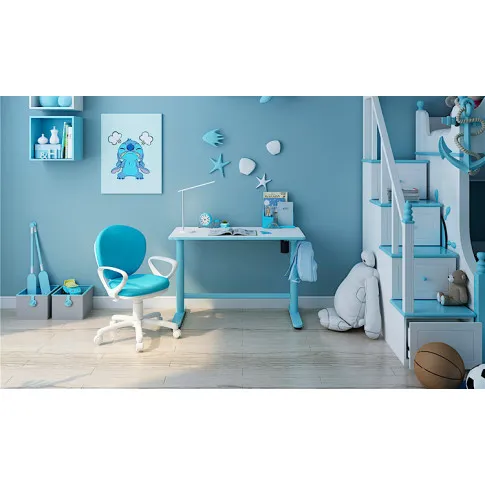 Niebieskie biurko elektryczne Fadio wizualizacja