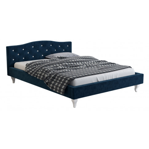 Pikowane łóżko w stylu glamour Krispi