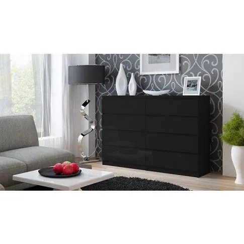 Zdjęcie czarna komoda stojąca Syntia 2X 140 cm | Edinos.pl