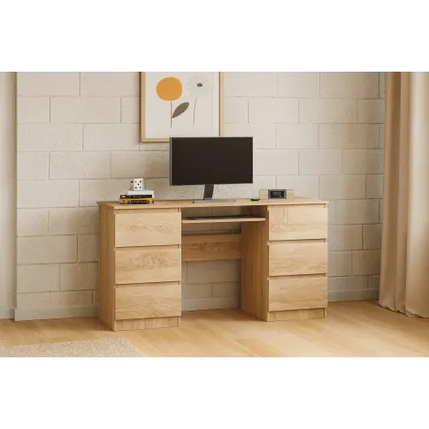 Wizualizacja biurka Wextis 2X dąb sonoma