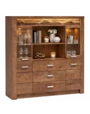 Witryna z szufladami w kolorze jesion jasny - Filin 22X w sklepie Edinos.pl