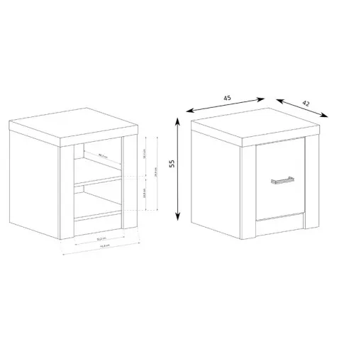 wymiary szafki nocnej Dagna 24X
