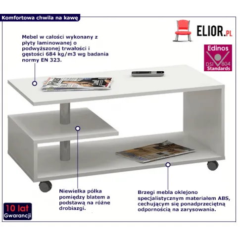 Biała ława nowoczesna Tawis