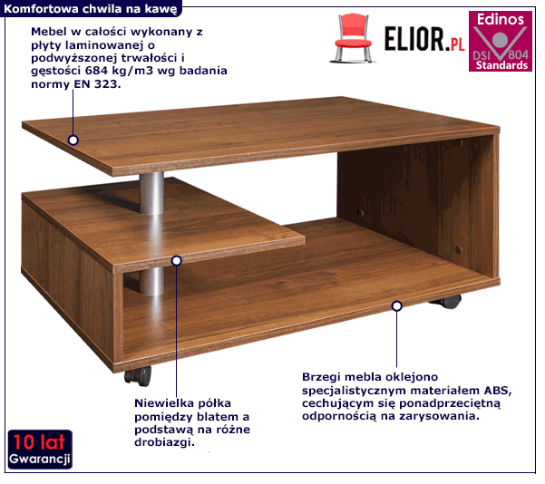 Prostokątna ława do salonu Cirva