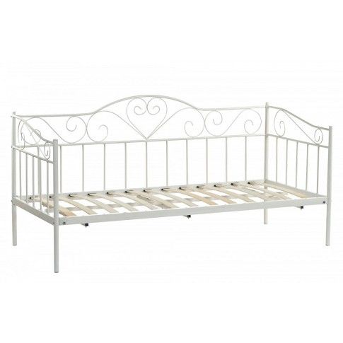 Zdjęcie produktu Pojedyncze łóżko metalowe Maltis 90x200 - białe.