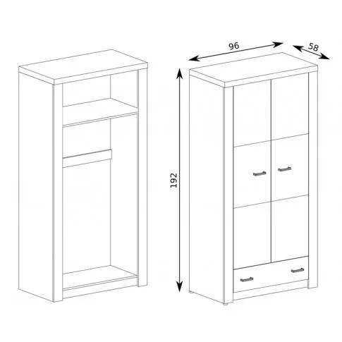 wymiary szafy Dagna 2X