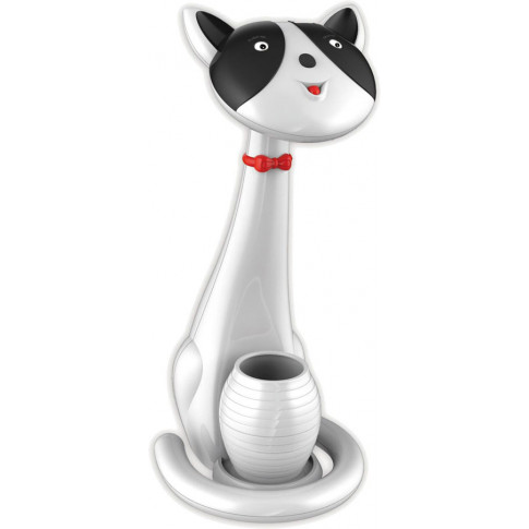 Czarno-biała lampka biurkowa dziecięca kotek S248-Kermis