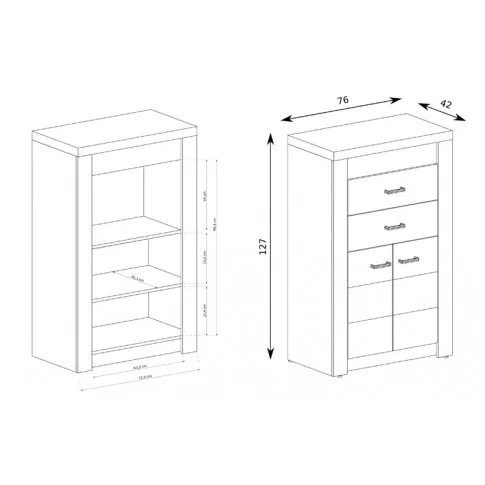 wymiary komody Dagna 7X