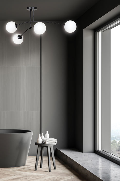 Czarna nowoczesne lampa sufitowa w stylu minimalistycznym O704-Amira