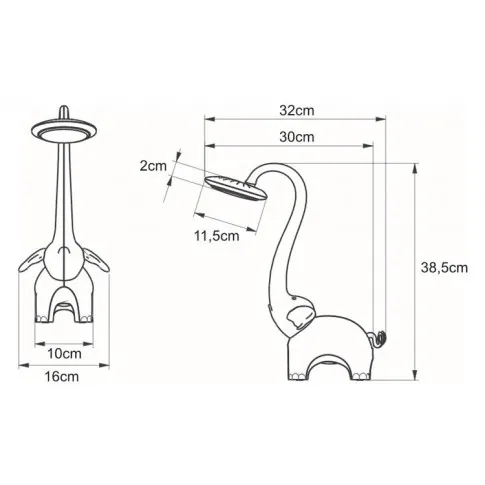 Wymiary lampki S251-Fensi