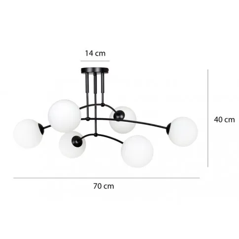 Wymiary nowoczesnej lampy sufitowej D072-Hirtis