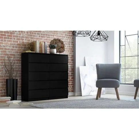 Zdjęcie czarna komoda do salonu, sypialni Noel 2X 140 cm | Edinos.pl
