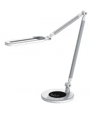 Srebrna lampka na biurko LED z panelem - S254-Hippo w sklepie Edinos.pl