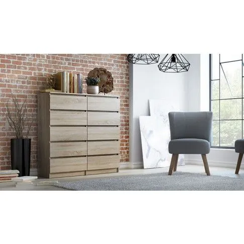 Zdjęcie komoda z 10 szufladami Noel 2X dąb sonoma 140 cm | Edinos.pl