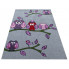 Szary prostokątny dywan dla dzieci w sówki - Kortis