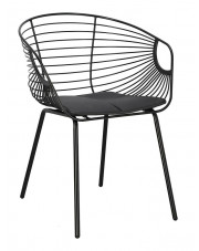 Czarne krzesło z poduszką - Rotaro