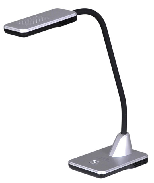Srebrna lampka biurkowa nowoczesna LED S259-Vomero
