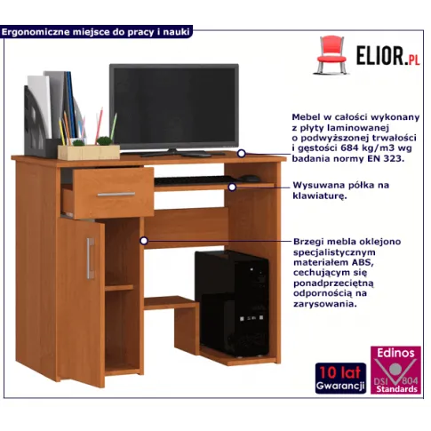 Praktyczne biurko z półkami olcha Cyrkus 2X