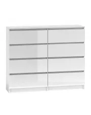 Komoda Syntia 3X 120 cm - biały połysk w sklepie Edinos.pl