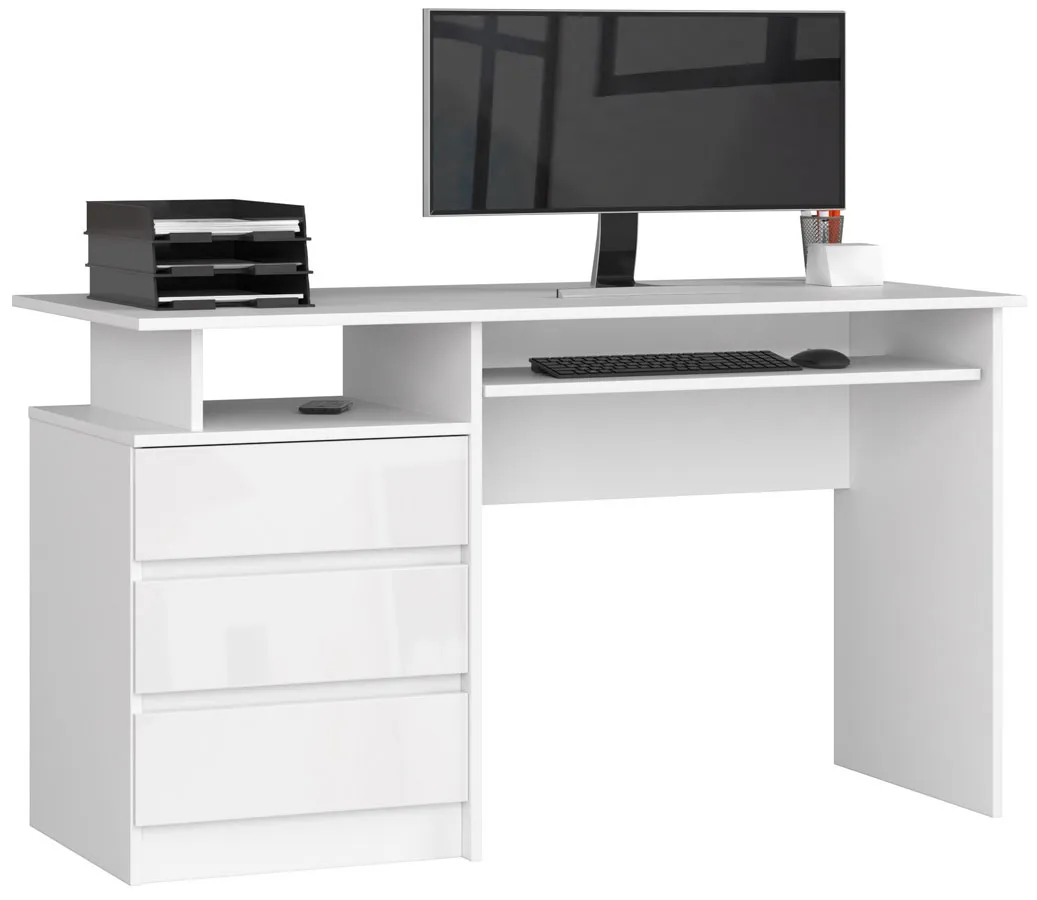 Фото - Офісний стіл Elior Białe biurko nowoczesne połysk - Flarin 3X E19435IP0PBIUPOL001 
