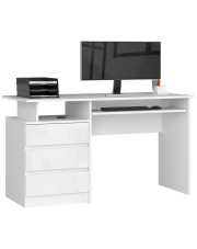 Białe biurko nowoczesne połysk - Flarin 3X w sklepie Edinos.pl