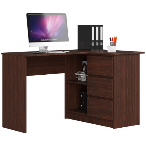 Minimalistyczne biurko z szufladami wenge Heron 2X