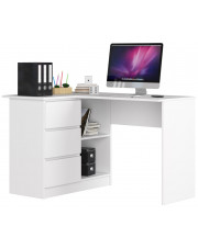 Białe biurko narożne z szufladami - Heron 3X w sklepie Edinos.pl