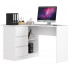 Białe biurko komputerowe rogowe z szufladami do pokoju - Heron 3X