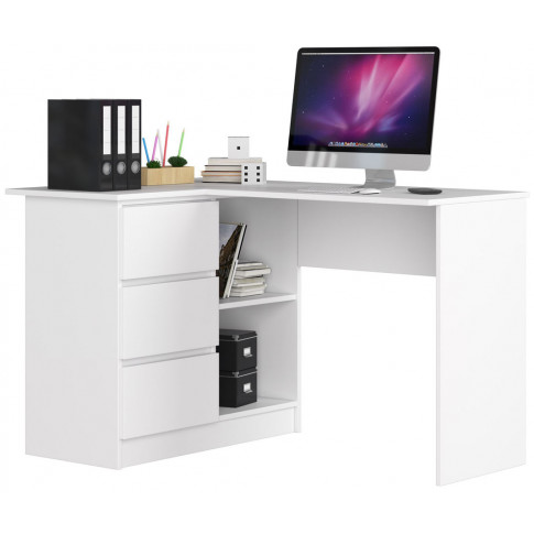 Skandynawskie biurko narożne biały Heron 3X