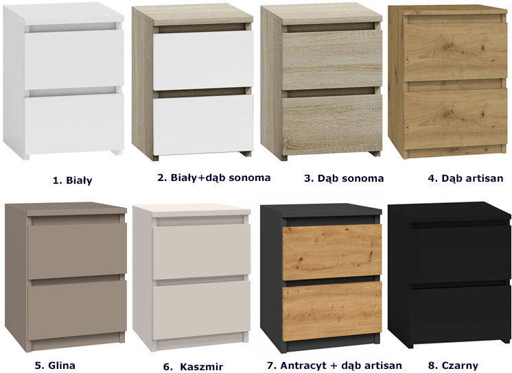 Nowoczesna szafka nocna z szufladami Lanilo 2X