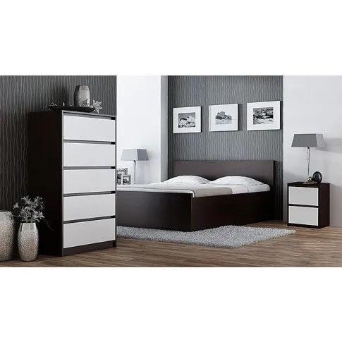 Zdjęcie szafka nocna do sypialni biała, wenge Lanilo 2X | Edinos.pl